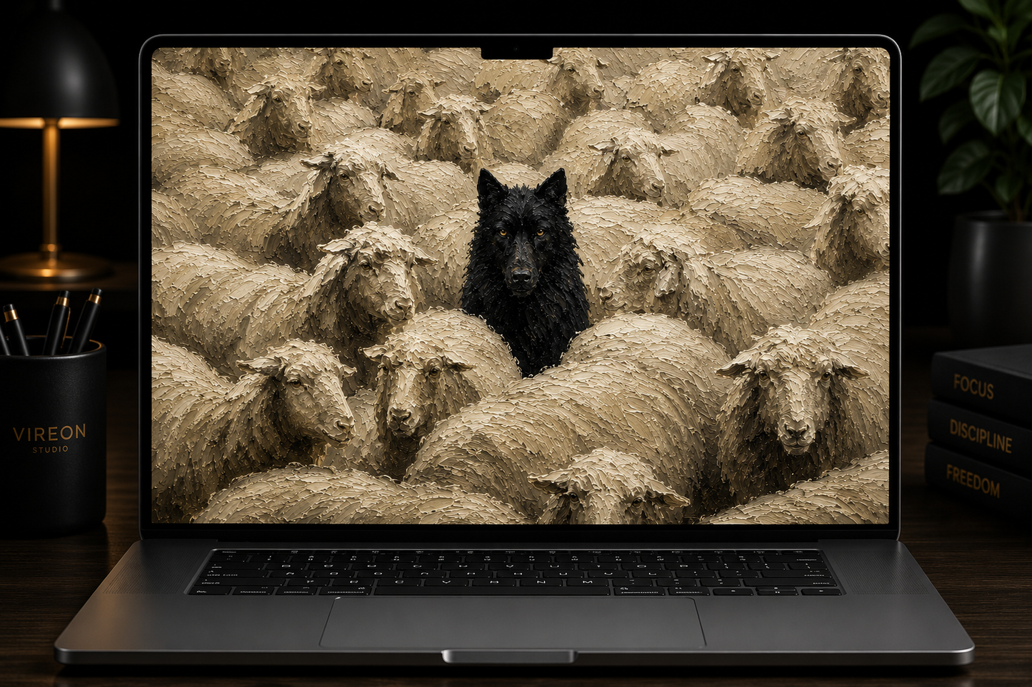 Among Sheep – Luxury Oil Painting Wallpaper
