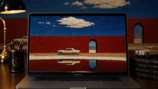 Desert Reflection – Luxury Oil Painting Wallpaper