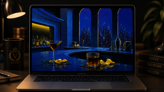 Midnight Lounge – Luxury Oil Painting Wallpaper