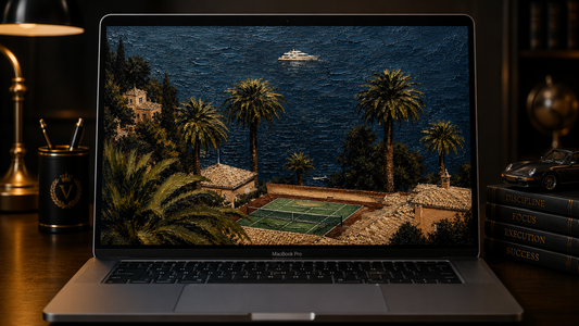 Mediterranean Escape – Luxury Oil Painting Wallpaper